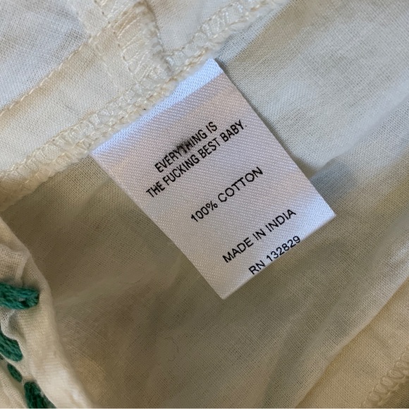 LPA Alec Top Ivory small corset embroidery tie cotton floral sexy crop Milkmaid - Picture 17 of 17